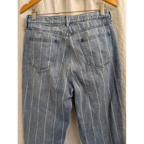 Pacsun Women's Medium-Wash White Striped 90s Y2K Mom Denim Jeans Size 28 S7 - Picture 5 of 10